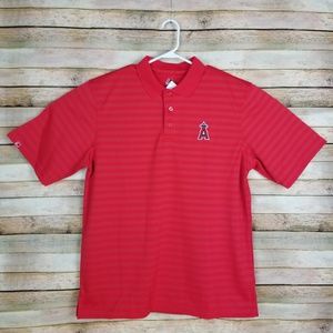 NWT Majestic Red Anaheim Angel Baseball Polo Sz XL